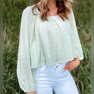 Blu Pepper mint green blouse medium